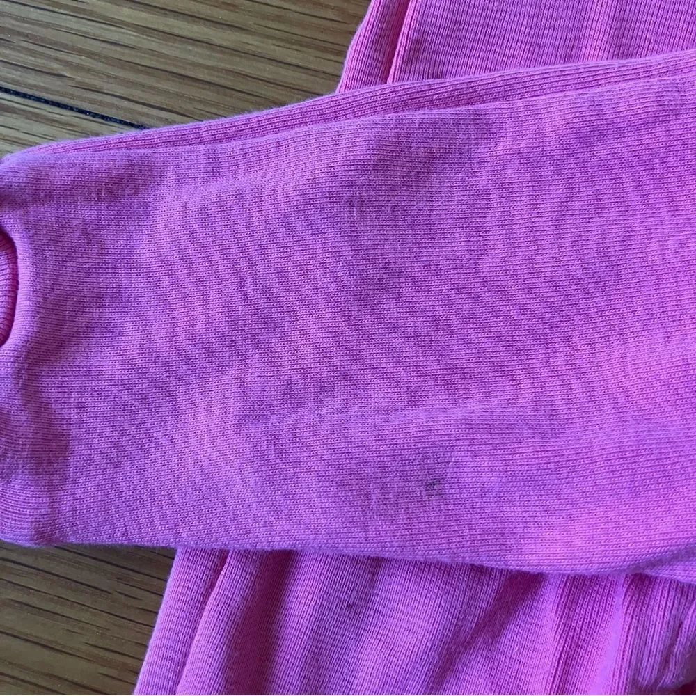 Primary Pink Cotton Snap One Piece Romper Pajamas Sleeper 18-24
